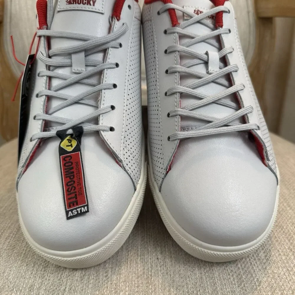 Rocky Skate Casual Leather Nano Composite toe shoes NEW Men's 3" CT Work 11W Red - Picture 5 of 12